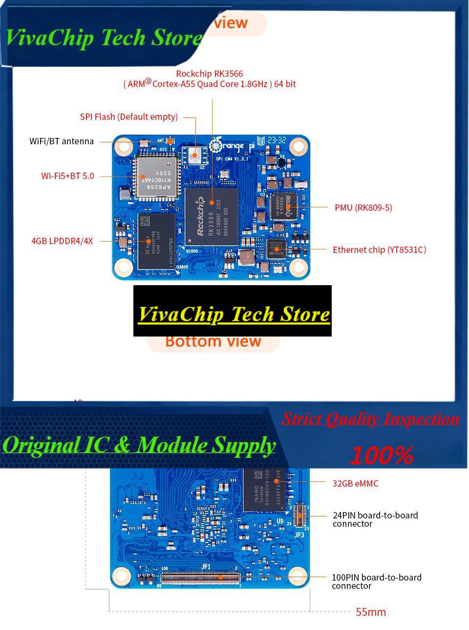 VivacpOrange Pi CM4 4GB RAM 32 - Compute Module 4 32Gb Wifi 评论和价格
